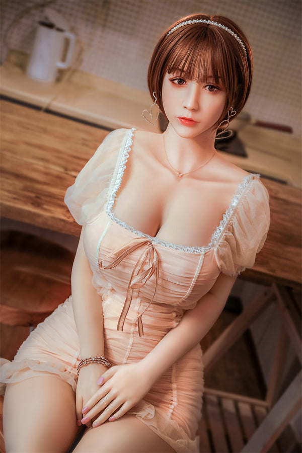 US Stock 158cm Yukina Japanese Girl Sex Doll Silicone Head with Wig TPE Body Adult Love Doll